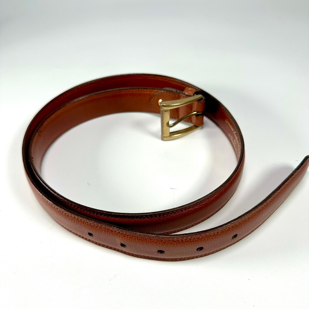 Classic Leyva Collection Men's Brown Leather
Belt with Gold Buckle - Picture 3 of 7